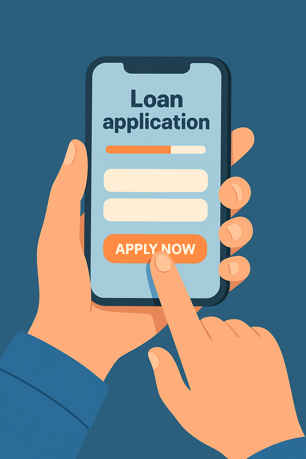 Trusted Cash Loans bird with mobile loan application illustration